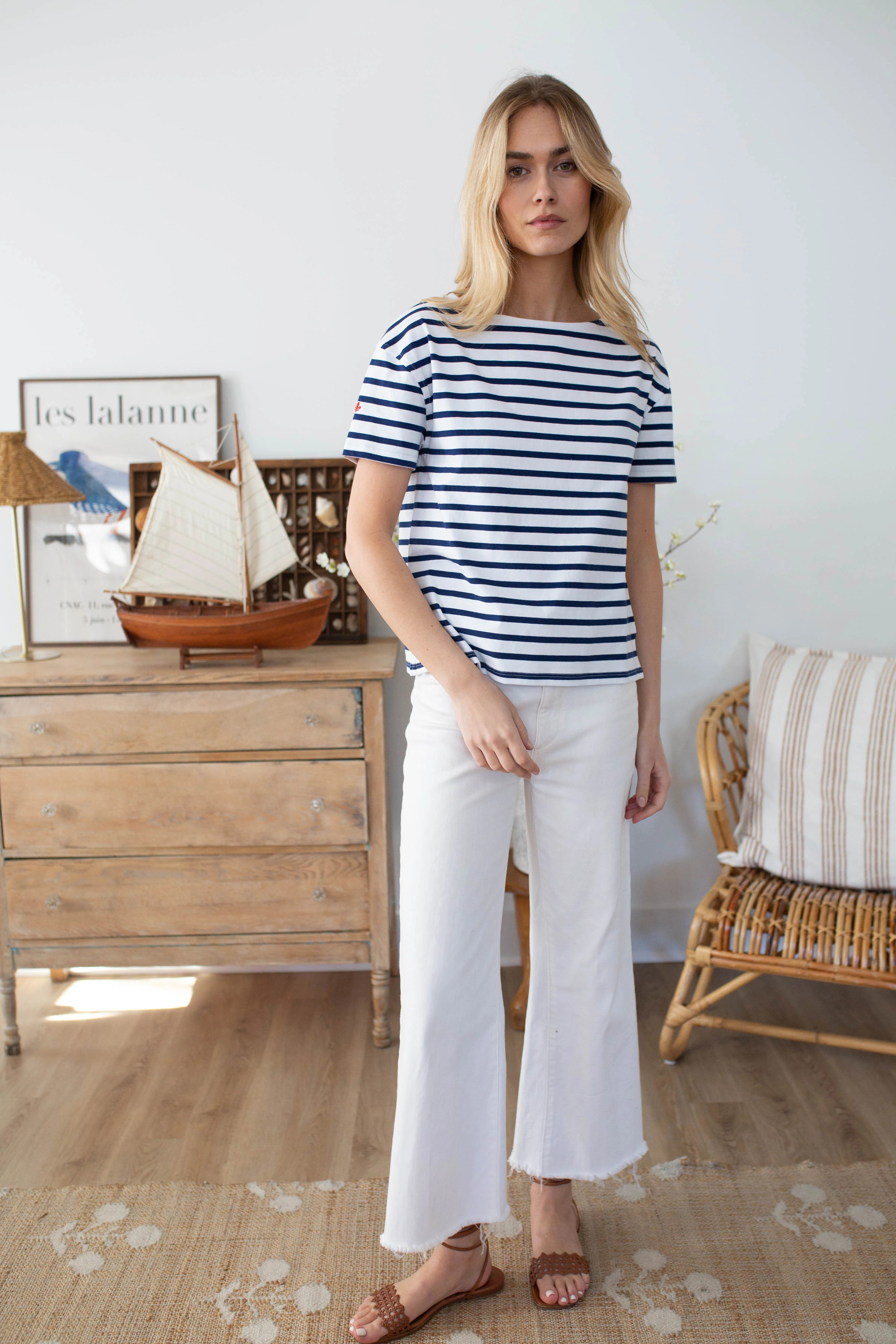 Short Sleeve Mariner - Navy/White | Marea