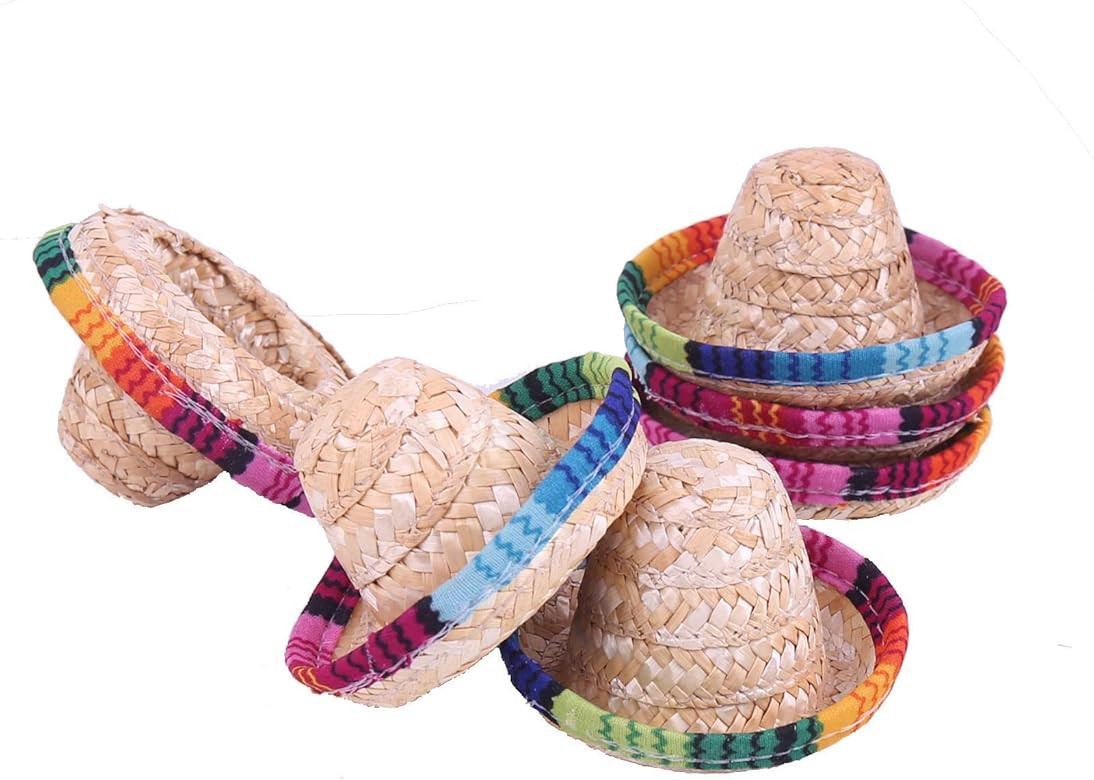 Crazy Night 6pcs Mini Straw Hats Mexican Decorations Tiny Sombrero Hats for Fiesta Party Cinco de... | Amazon (US)