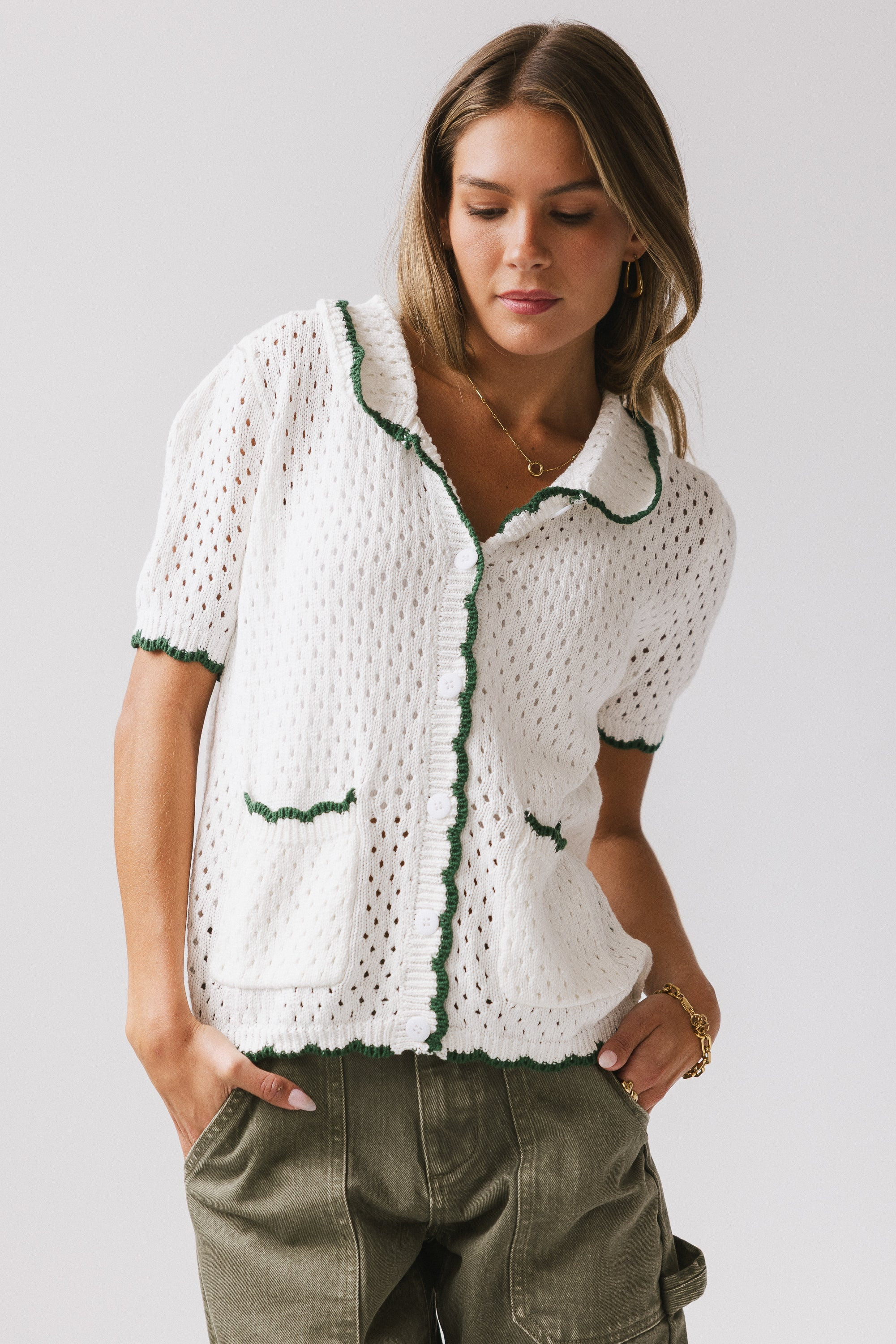 Jaida Contrast Knit Top | Böhme US