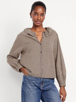 Button-Down Ruffle Shirt | Old Navy (CA)