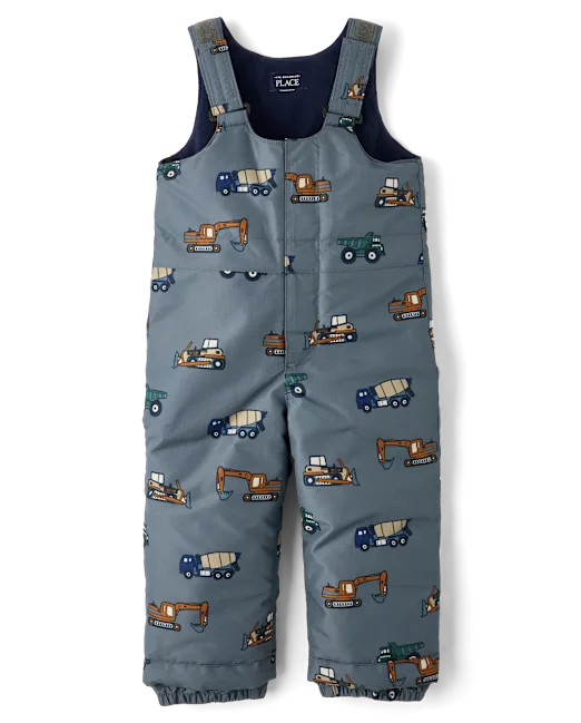 Toddler Boys Construction Vehicle Snow Overalls - gray | The Children's Place