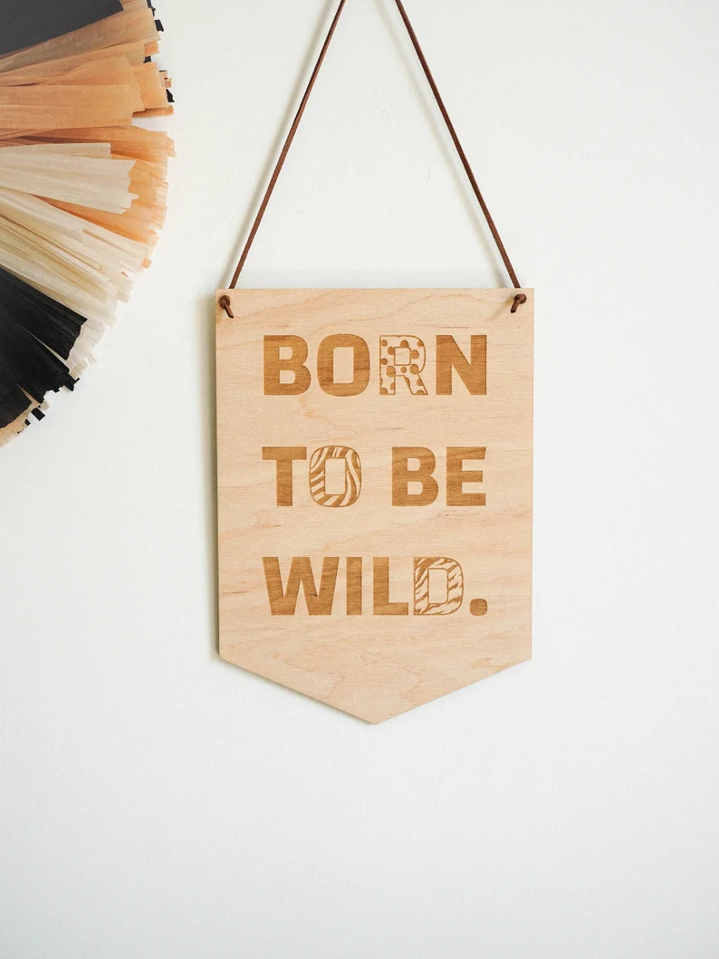 Safari Wooden Flag Plywood Wall Decor Born to Be Wild | Etsy | Etsy (US)