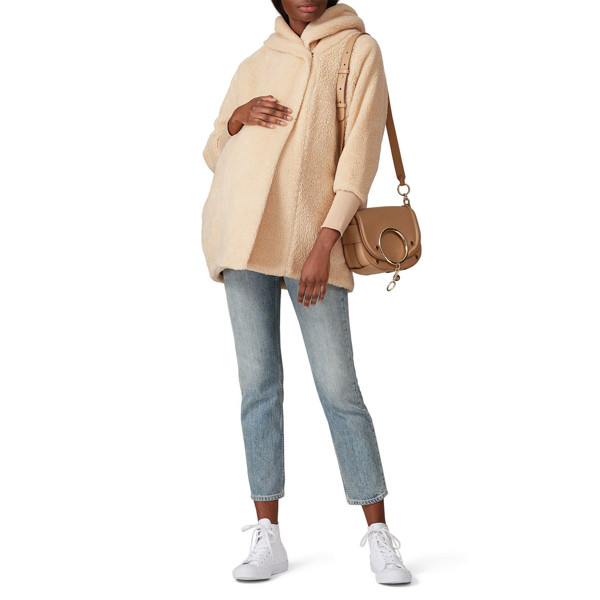 Hatch The Faux Shearling Maternity Coco Coat cream | Rent the Runway