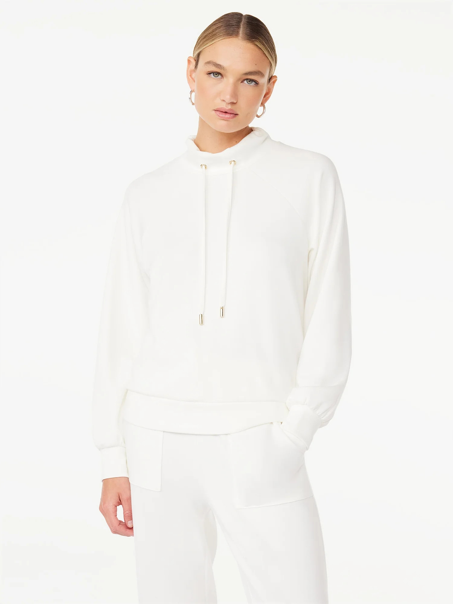 Scoop Women's and Women’s Plus Scubaknit Funnel Neck Sweatshirt, Sizes XS-4X | Walmart (US)