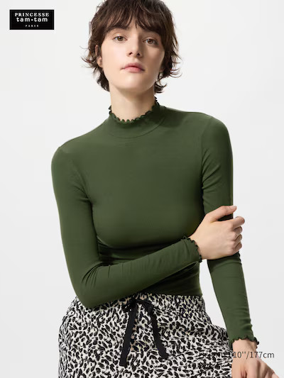 HEATTECH Extra Warm Kaschmirmix Thermo Langarmshirt (gerippt, Rundhals) | UNIQLO (DE)