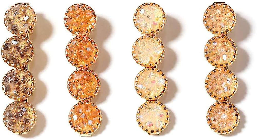 Crystal Hair Clips for Women Glitter Sparkly Round Hairgrip Duckbill Hair Barrettes Geometric Hai... | Amazon (US)