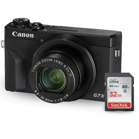 Canon PowerShot G7 X Mark III Digital Camera (Black) 3637C001 + Sandisk Ultra 32GB SD Bundle | Walmart (US)