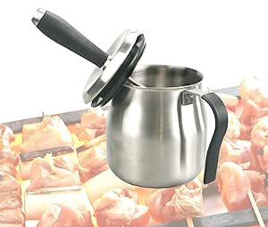 BBQ Basting Pot with Basting Brush - Stainless Steel Barbecue Sauce Pot with Silicon Basting Brus... | Amazon (US)