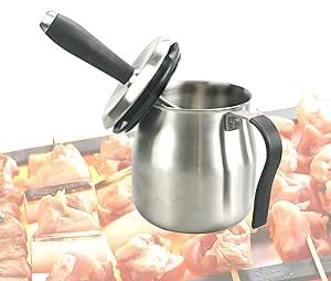 BBQ Basting Pot with Basting Brush - Stainless Steel Barbecue Sauce Pot with Silicon Basting Brus... | Amazon (US)