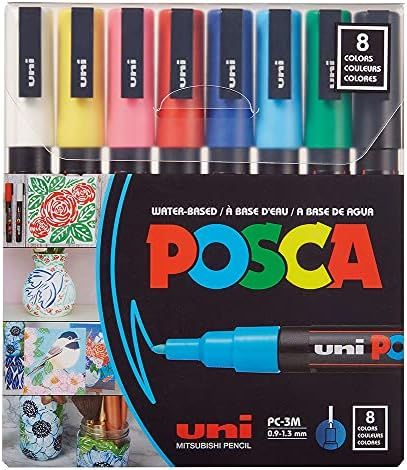 uni-posca Paint Marker Pen - Fine Point - Set of 8 (PC-3M8C), Multicolor | Amazon (US)