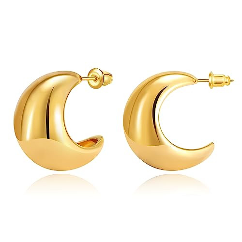 DoreenBox Chunky Gold Tear Drop Earrings Jewelry for Women, 18K Gold Plated Lightweight Waterdrop Earrings with Sterling Silver Post, Hypoallergenic Earrings for Women | Amazon (US)