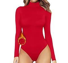 MANGOPOP Women's Mock Turtle Neck Long Sleeve Tops Bodysuit Jumpsuit | Amazon (US)