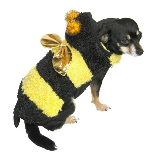 Plush Yellow Bee Dog Costume Bumblebee Pet Outfit XXS - Walmart.com | Walmart (US)