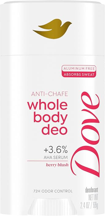 Dove Whole Body Deo Aluminum Free Anti-Chafe Deodorant Stick for Women Berry Blush 2.4 oz | Amazon (US)