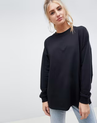 ASOS DESIGN oversized slouchy lightweight sweatshirt in black | ASOS US