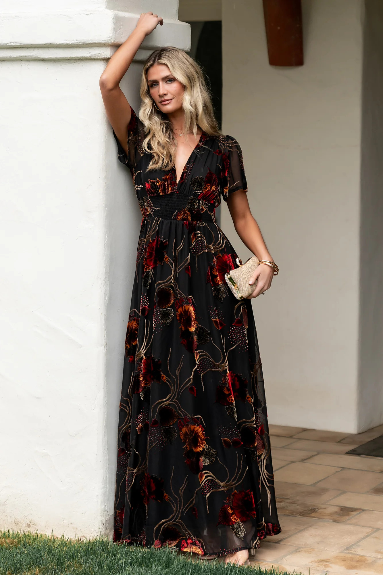 Valen Maxi Dress | Black Multi | Baltic Born