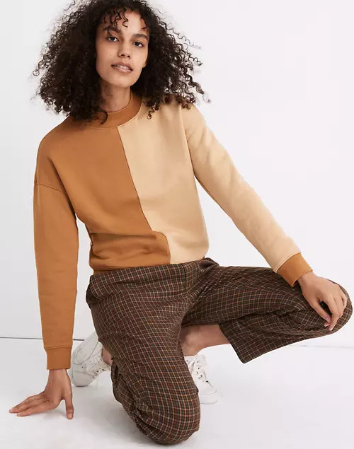 Studio Mockneck Sweatshirt in Colorblock | Madewell