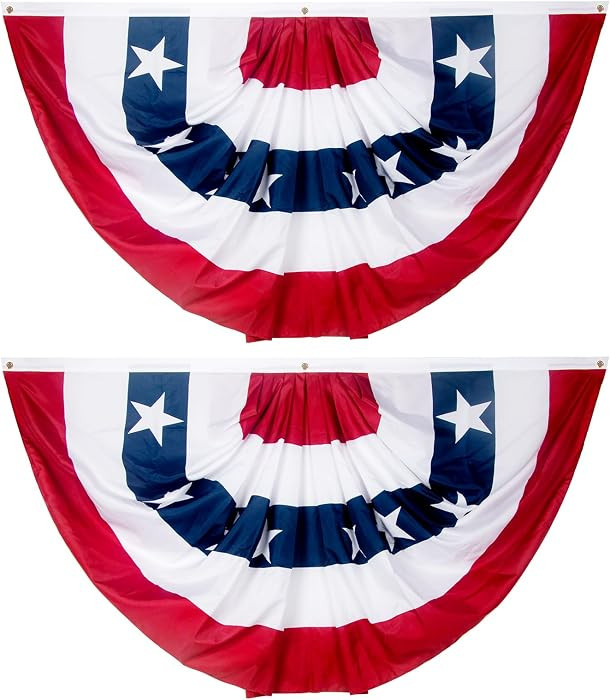 3 x 6 Ft Bunting Flags Outdoor, American Flags Bunting, Fourth Of July Decorations USA Pleated Fa... | Amazon (US)