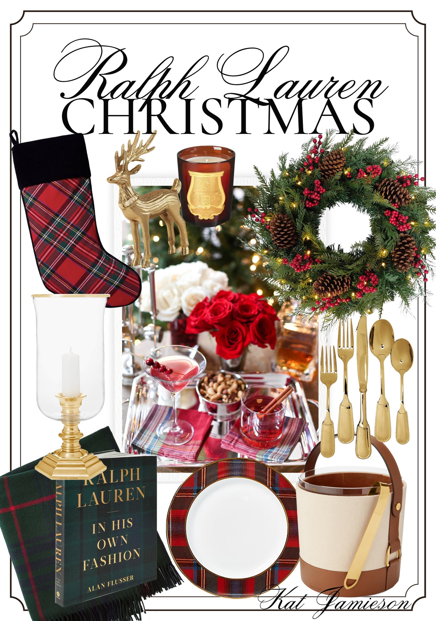 Ralph Lauren Christmas by Kat Jamieson, holiday table, wreath, stockings, plaid, festive. 

#LTKGiftGuide #LTKHoliday #LTKHome