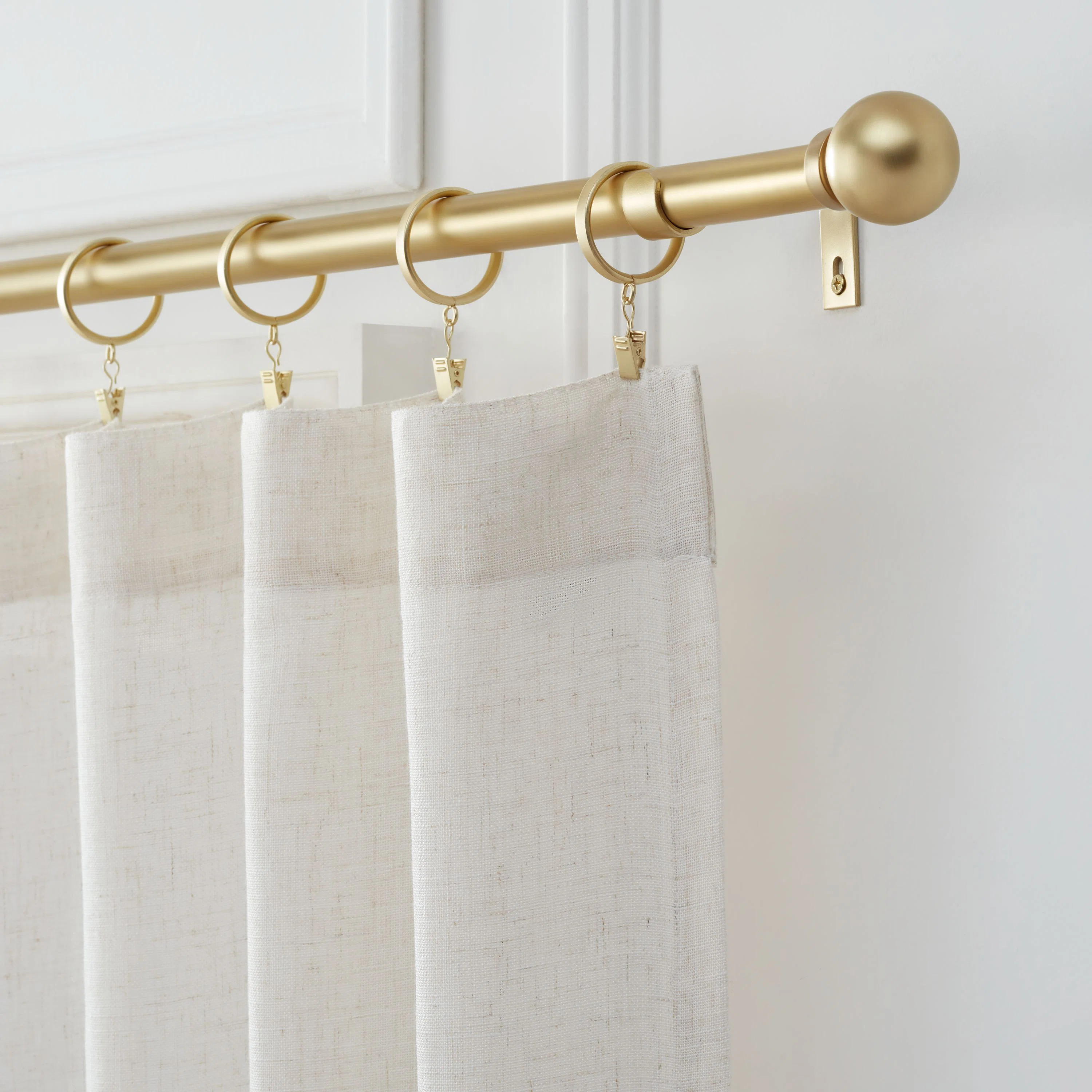 Mode Premium Collection 1 Diameter Curtain Rod Set with Modern Ball Finials and Steel Wall Mounte... | Wayfair North America