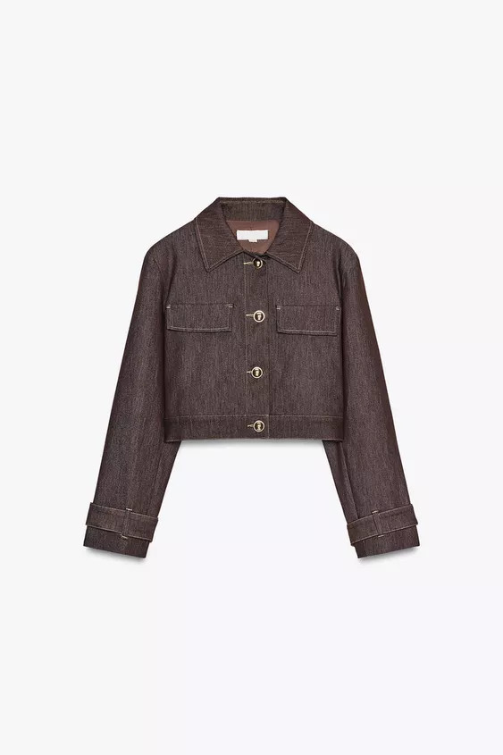 CONTRAST STITCHING SHORT JACKET | Zara US