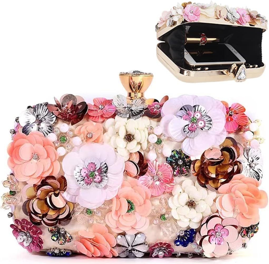 Girlfriend Birthday Gifts Dating Hand Bag Wallets Romantic Flower Wedding Handbags Women Clutches... | Amazon (US)