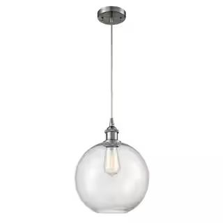 Innovations Athens 1-Light Brushed Satin Nickel Clear Shaded Pendant Light with Clear Glass Shade... | The Home Depot
