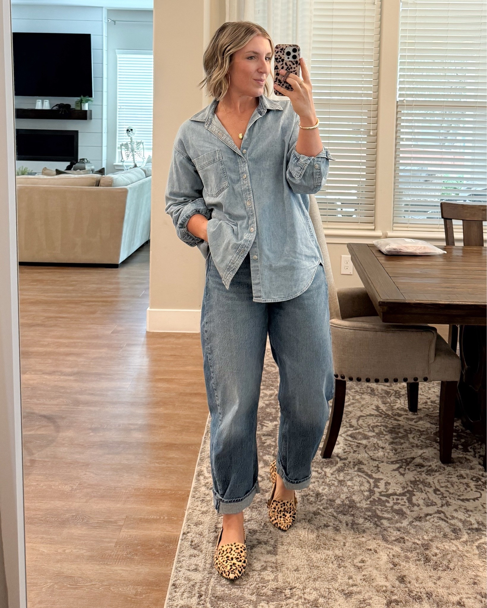 Canadian tuxedo!!! Wore this to family photos - these jeans are GREAT!!! Jeans 20% off with code AFLTK.