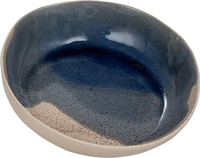 Bloomingville Large Stoneware Serving Bowl with Crackle Glaze, Blue and Cream | Amazon (US)