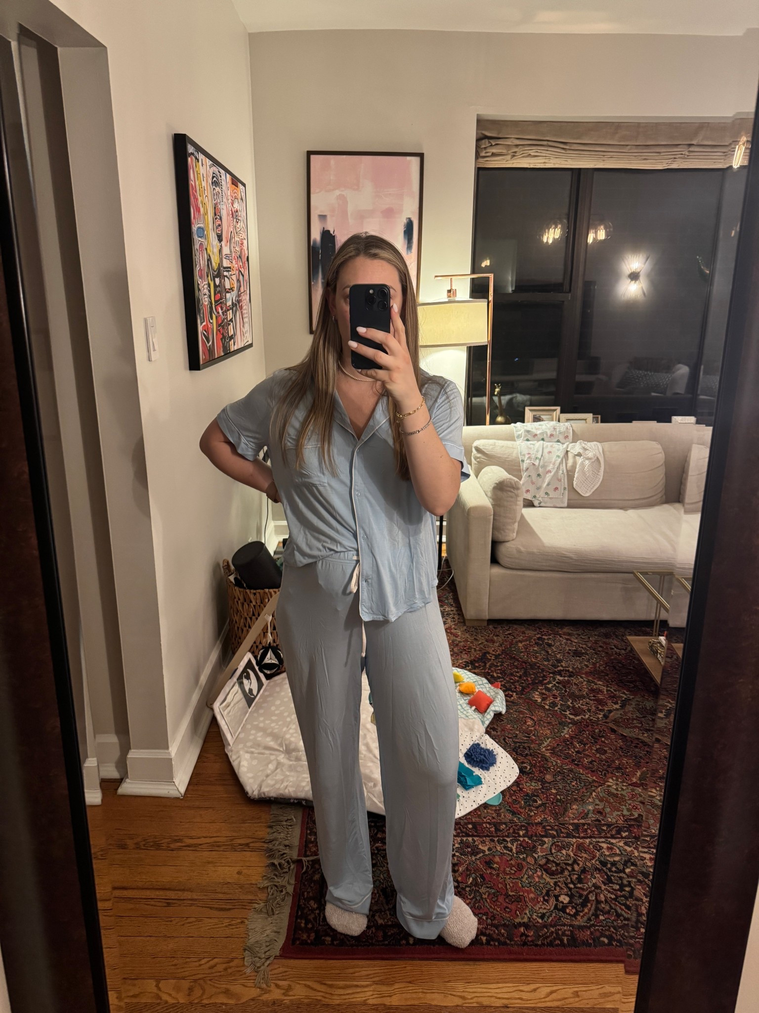 The softest and comfiest pajamas I own! And the baby blue is perfect for this new boy mom 🩵

#LTKmomlife #LTKselfcare #LTKdayinmylife