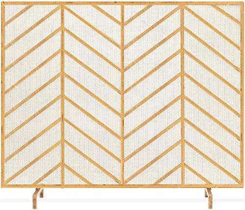 Best Choice Products 38.5x31in 2-Door Fireplace Screen, Handcrafted Wrought Iron Decorative Mesh ... | Amazon (US)