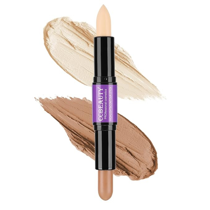CCbeauty 2-IN-1 Matte Contour Stick,Cream Dual Highlight Concealer Stick, Highlighting & Contouri... | Amazon (US)