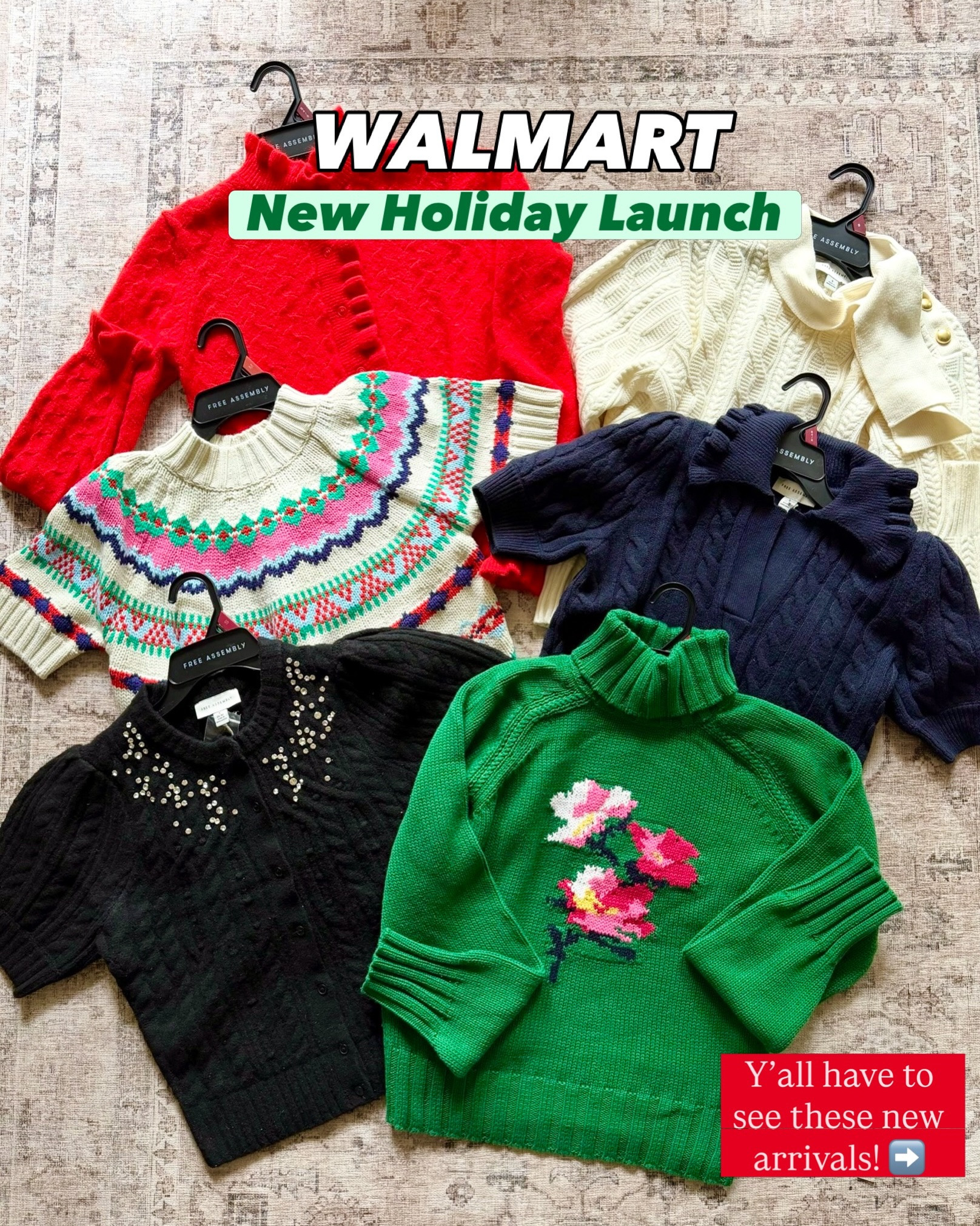 Y’all the new holiday drop at @walmart is so fabulous!!!! ⭐️Comment OUTFIT LINKS to shop it all! 🛍️ From sparkly jeans and tweed skirts to ruffle cardigans and plaid jackets - today’s roundup is so much fun!!! Tag a friend that can’t miss out on these new arrivals! 🎄