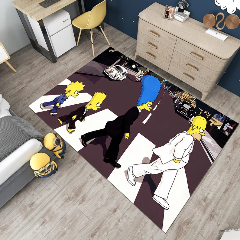 The Simpsons Rug, Anime Abbey Road Style, Adult Rug - Etsy | Etsy (US)