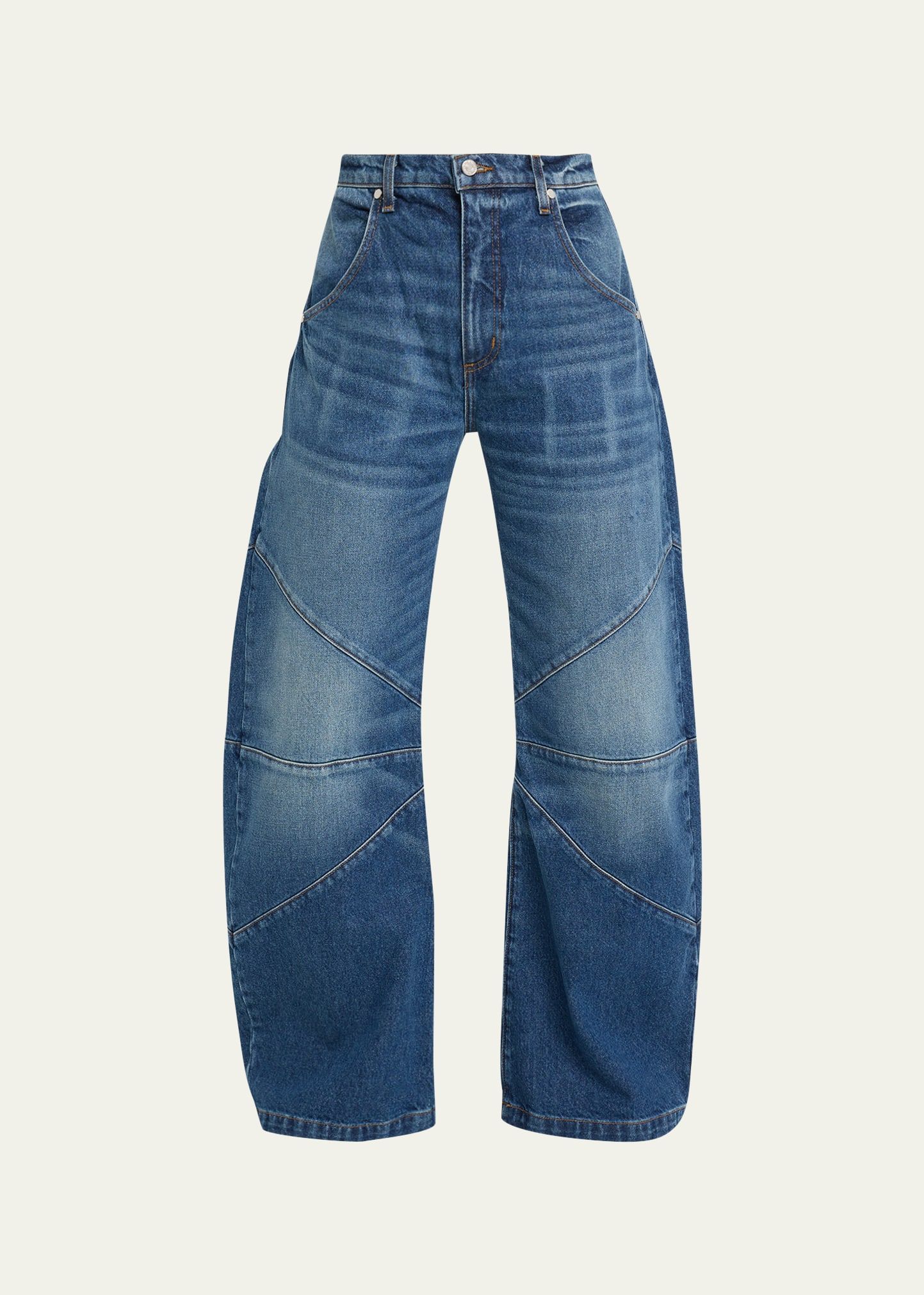 EB DENIM Frederic Mid-Rise Wide Curved Jeans | Bergdorf Goodman