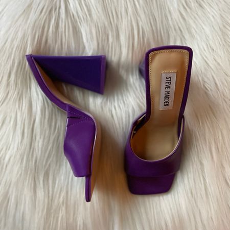 Purple sandals with triangle heels from Zappos  

#LTKshoecrush #LTKstyletip #LTKunder100