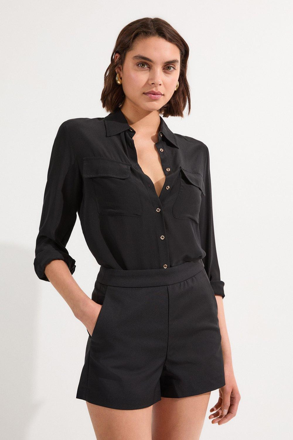 Essential Techno Woven Short | Karen Millen UK + IE + DE + NL