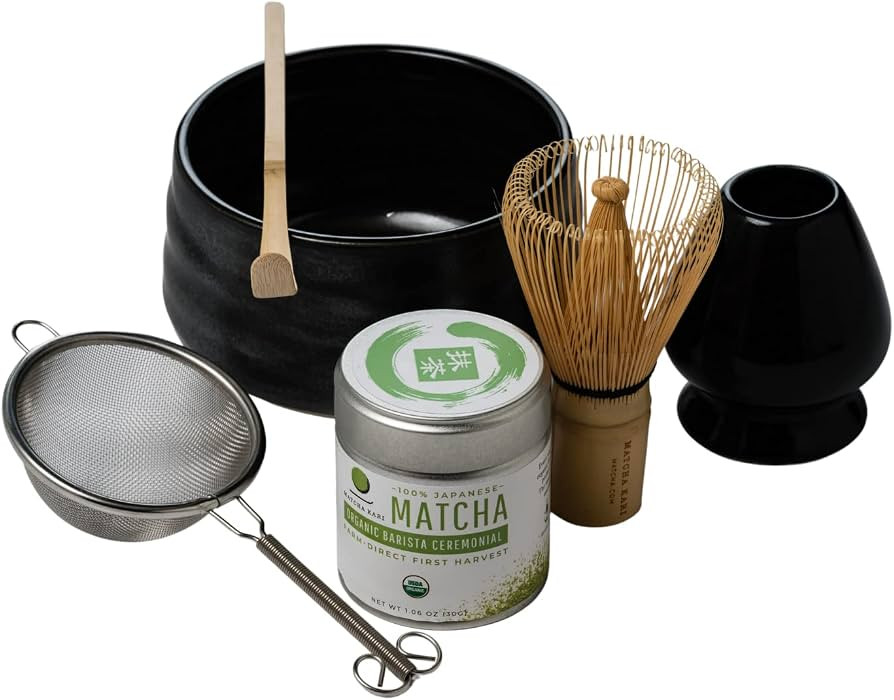 Matcha Kari Dr. Weil Complete Tea Set - Black - Japanese Ceremonial Organic Matcha with Whisk and... | Amazon (US)