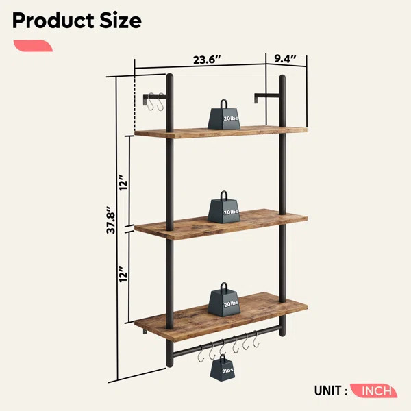 Shinaya 3 Piece Floating Shelf | Wayfair North America