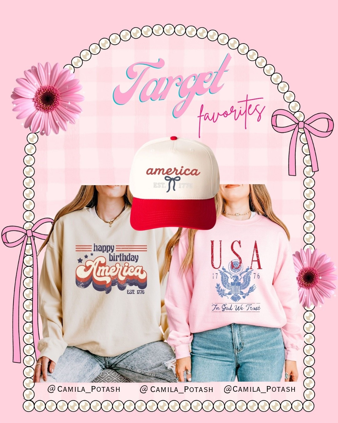 Okay wait… the patriotic sweatshirts this year are actually SO cute 🇺🇸🎀 I’m loving the vintage Americana vibe mixed with the girly pink aesthetic lately, and these pieces are perfect for chilly summer nights, fireworks, beach trips, lake days, and casual Fourth of July outfits ❤️💙

The oversized graphic sweatshirts paired with denim shorts just give that effortless “cute but comfy” look, and the America trucker hat had to come home with me ✨

Everything is linked on my LTK 🤍 Which one is your favorite?

#TargetFinds #TargetStyle #AmericanaStyle #FourthOfJulyOutfit #PatrioticFashion #GraphicSweatshirt #SummerStyle #CasualChic #LTKFashion #TargetFashion #RedWhiteAndBlue #TruckerHatStyle #CuteSummerOutfits #MemorialDayStyle #OversizedSweatshirt #EverydayStyle #AffordableFashion #VintageAmericana #GirlyStyle #SummerOOTD

patriotic sweatshirt, Americana outfit ideas, Fourth of July fashion, vintage graphic sweatshirt, oversized sweatshirt outfit, trucker hat outfit, patriotic summer outfits, cute casual outfits, Target fashion finds, red white and blue aesthetic, comfy summer style, trendy graphic sweatshirts, casual everyday fashion, girly Americana aesthetic, LTK fashion finds

#LTKootd #LTKmomlife #LTKSeasonal