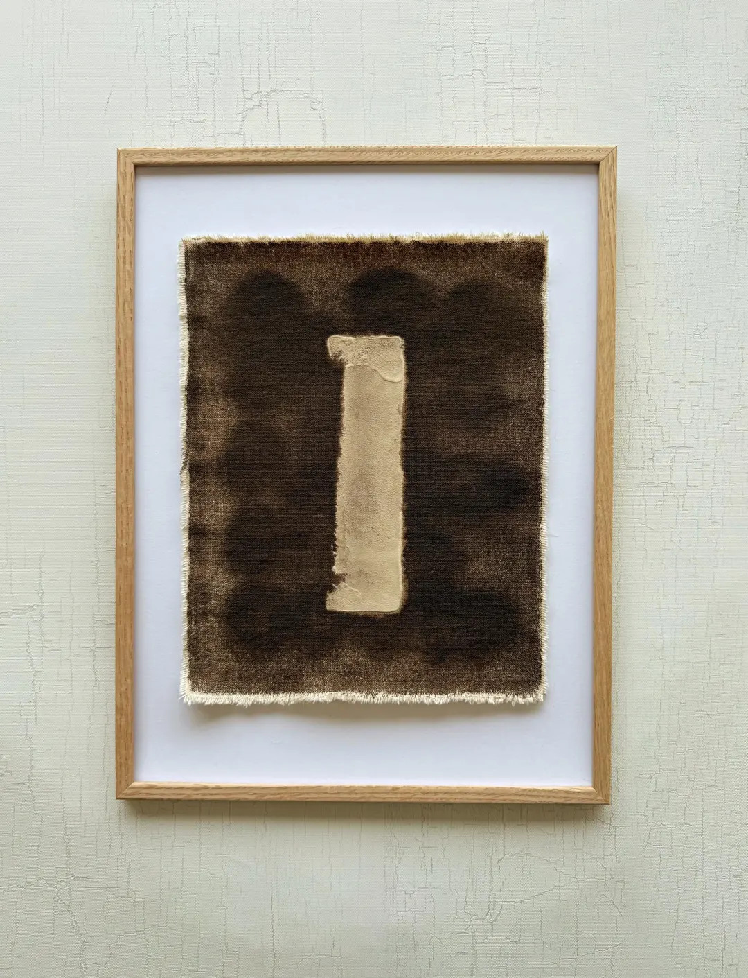 Organic Abstract Textile Art 9 X12'' Rustic Neutral Wall Decor | Earthy Hand-painted Fabric | Wab... | Etsy (US)