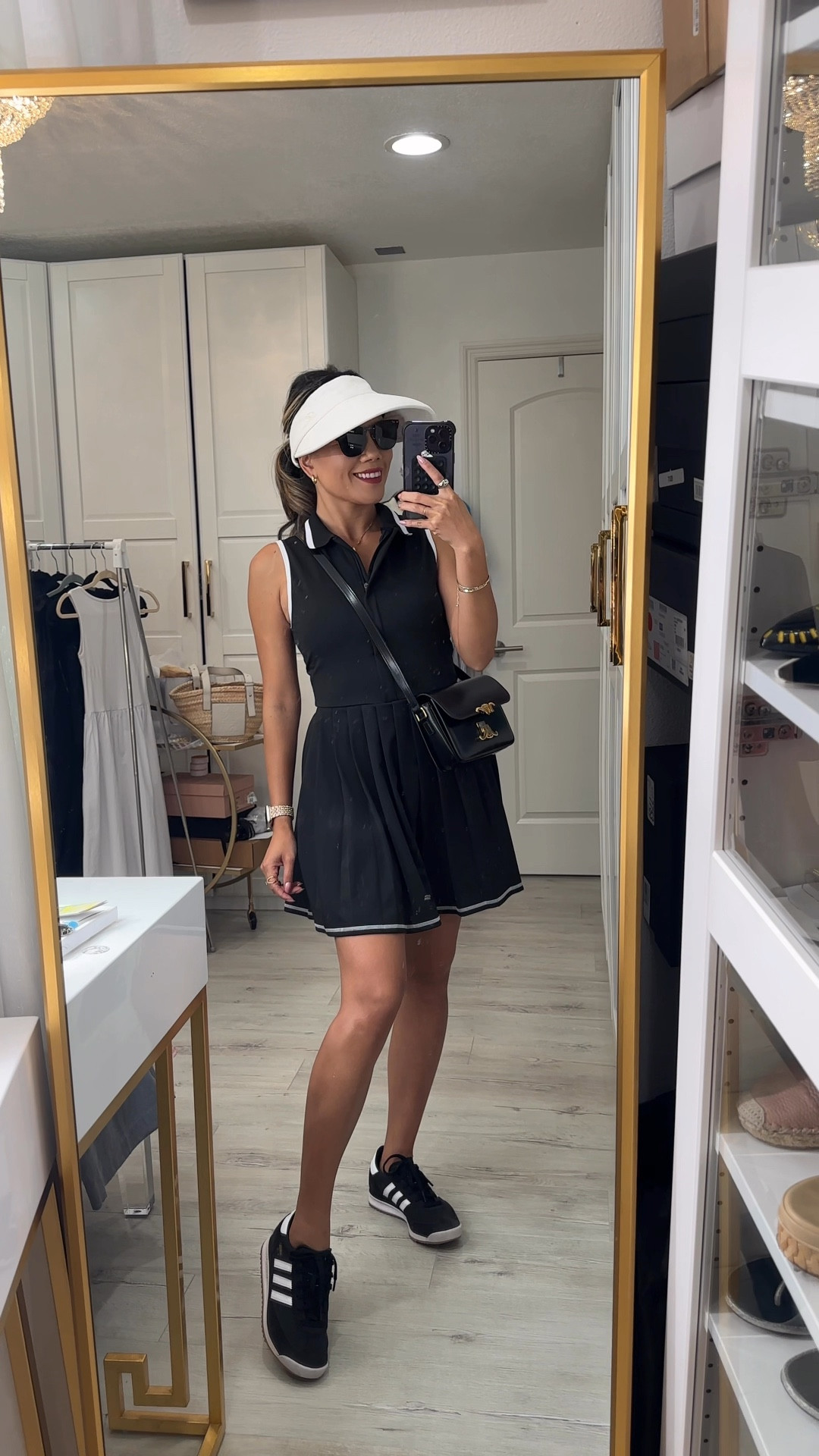 Amazon fashion find. I received many compliment wear this golf dress, such a good Amazon finds for under $40. Adidas sneakers, Celine triomphe teen bag. 

#LTKShoeCrush #LTKStyleTip #LTKFindsUnder50