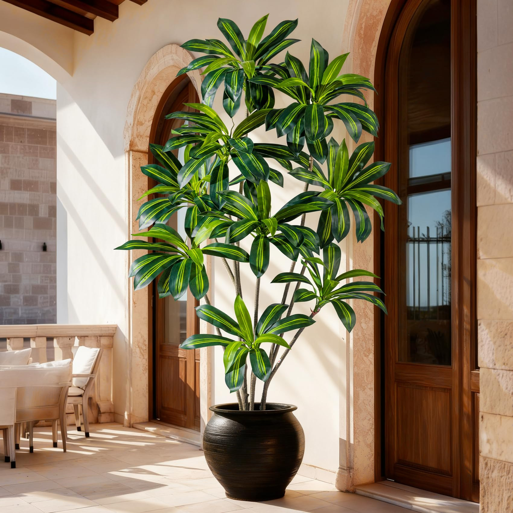 Tall Faux Artificial Trees Large Fake Tree Floor Plastic Big Plants Indoor Dracaena Decorative for Home Living Room Bedroom Decor Indoor Outdoors Porch Balcony arboles artificiales para decoracion | Amazon (US)