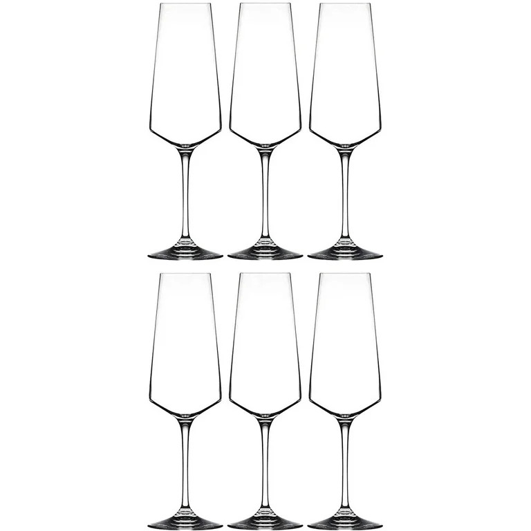 Patzino Italian Crystal Collection 6 Piece Crystal Wine Glass Set (Champagne Flute (12 oz)) - Wal... | Walmart (US)