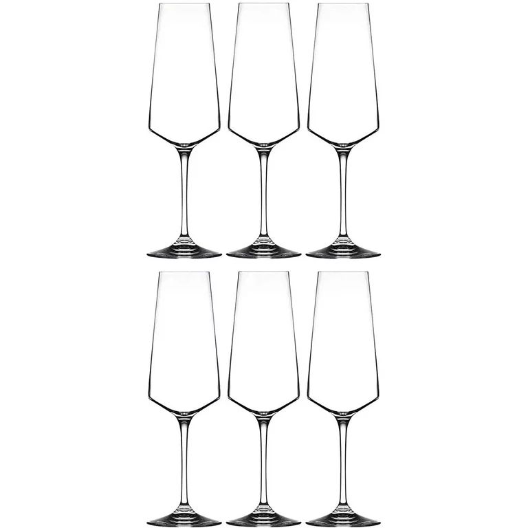 Patzino Italian Crystal Collection 6 Piece Crystal Wine Glass Set (Champagne Flute (12 oz)) - Wal... | Walmart (US)