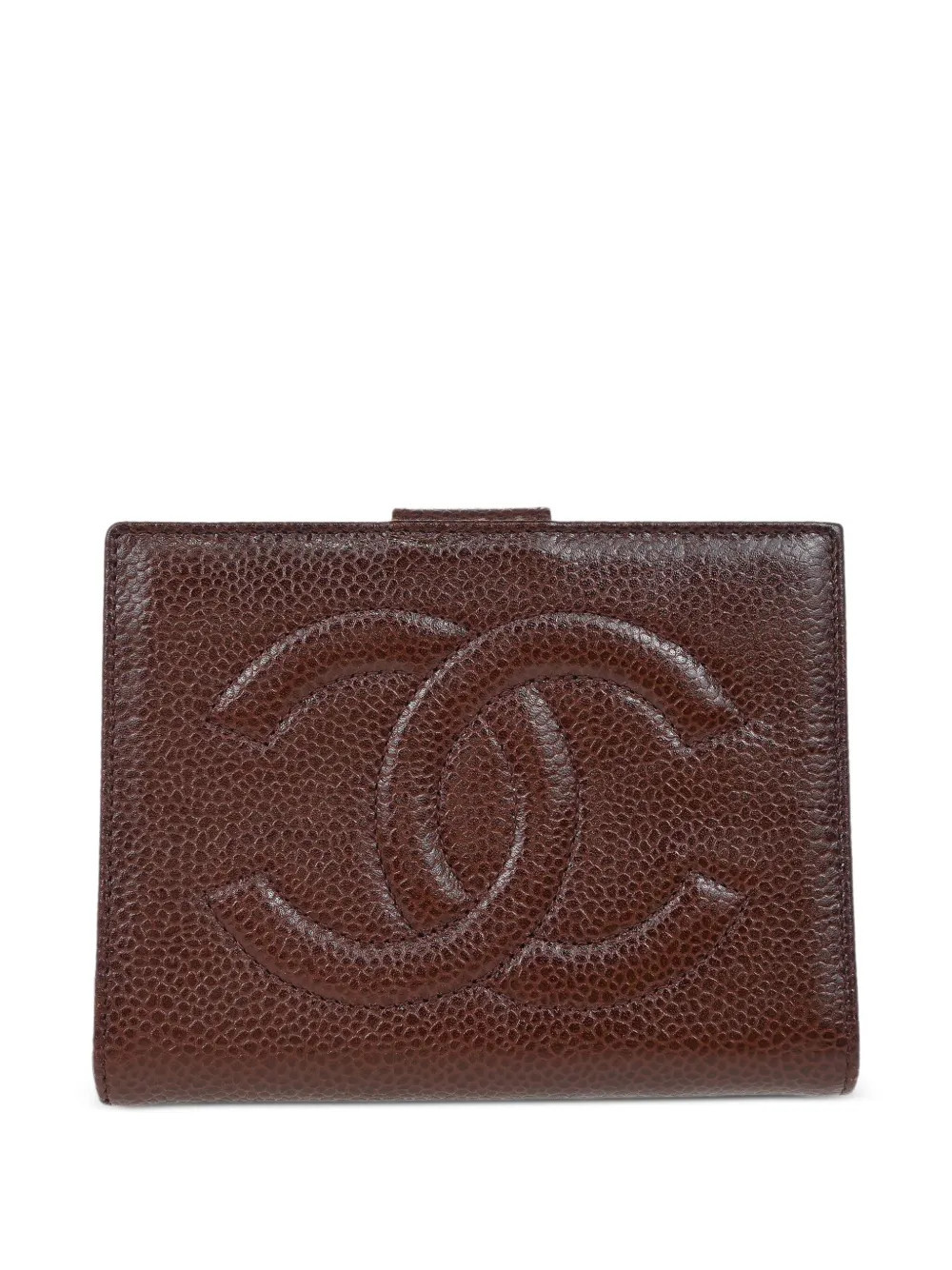 CHANEL Pre-Owned 1998 logo-embossed leather wallet - Brown | Farfetch Global