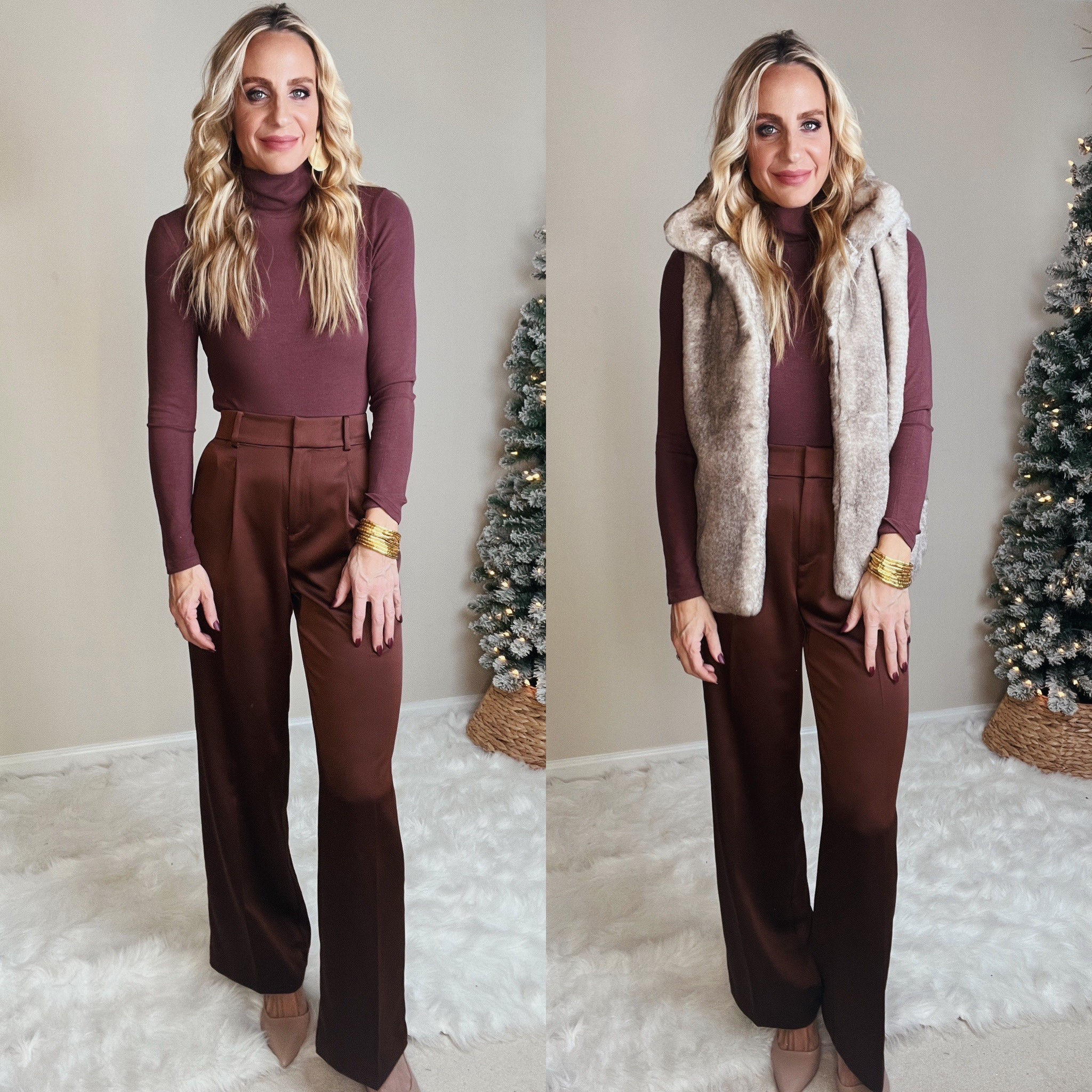 Affordable workwear. LOFT workwear. Satin pants. Wide leg pants. Faux fur vest. Outerwear. Loft finds. Sale. Lost sale. 40% off sale  #LTKCyberWeek

Follow my shop @Pavonamarie on the @shop.LTK app to shop this post and get my exclusive app-only content!

#liketkit #LTKworkwear #LTKsalealert
@shop.ltk
https://liketk.it/4ohmV

#LTKworkwear #LTKSeasonal #LTKover40