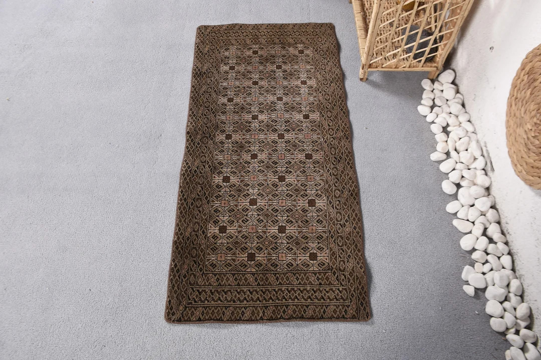 Turkish Rug, 2x4 Small Rugs, Vintage Rug, Decorative Oushak Rug, Rugs For Bathroom, 1.8x3.9 ft Bl... | Etsy (US)