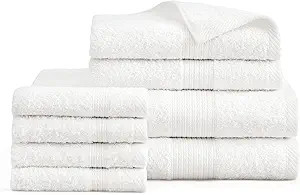 BEDSURE Bath Towels Sets for Bathroom - 100% Cotton 8 Pieces Towels Set with 2 Large Bath Towels,... | Amazon (US)