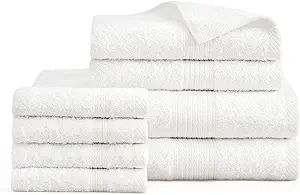 BEDSURE Bath Towels Sets for Bathroom - 100% Cotton 8 Pieces Towels Set with 2 Large Bath Towels,... | Amazon (US)